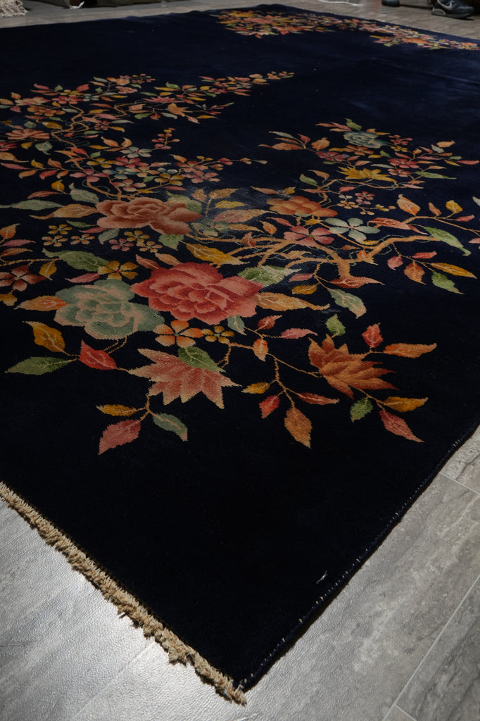 8.11 x 11.9 Art Deco Chinese Rug Royal Blue - view 7