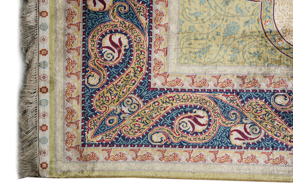 6.0 x 9.5 Fancy Detailed Silk Rug   #PIX-59143