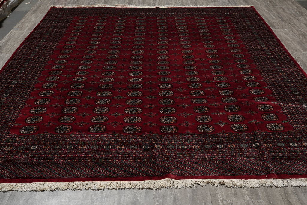 8 x 9 Feet Squarish Bokhara Rug Hand-Knotted Pakistan #F-3121