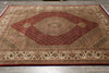 Load image into Gallery viewer, 8 x 9.10 High Quality Wool And Silk Dense Weave Tabriz Mahi Rug Ruby Red #F-4474