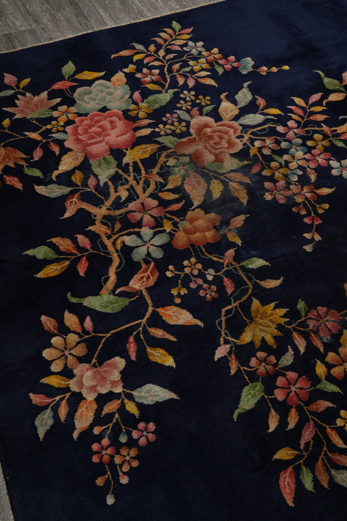8.11 x 11.9 Art Deco Chinese Rug Royal Blue - view 9