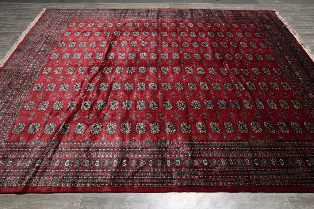 8 x 9 Feet Squarish Bokhara Rug Hand-Knotted Pakistan #F-3121