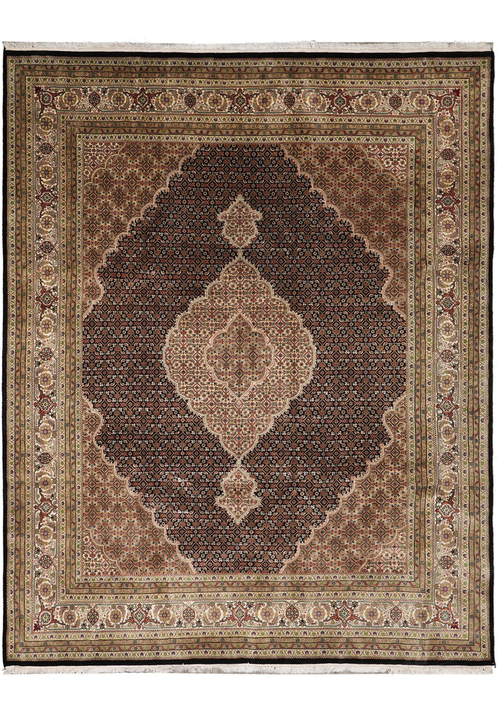 8.2 x 10.2 Tabriz Mahi Handmade Wool And Silk Quality Rug #F-4475