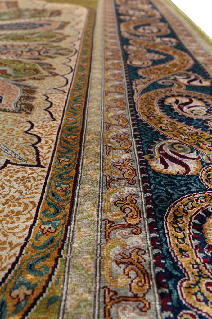 6.0 x 9.5 Fancy Detailed Silk Rug   #PIX-59143