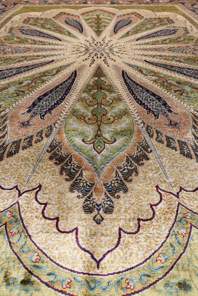 6.0 x 9.5 Fancy Detailed Silk Rug   #PIX-59143