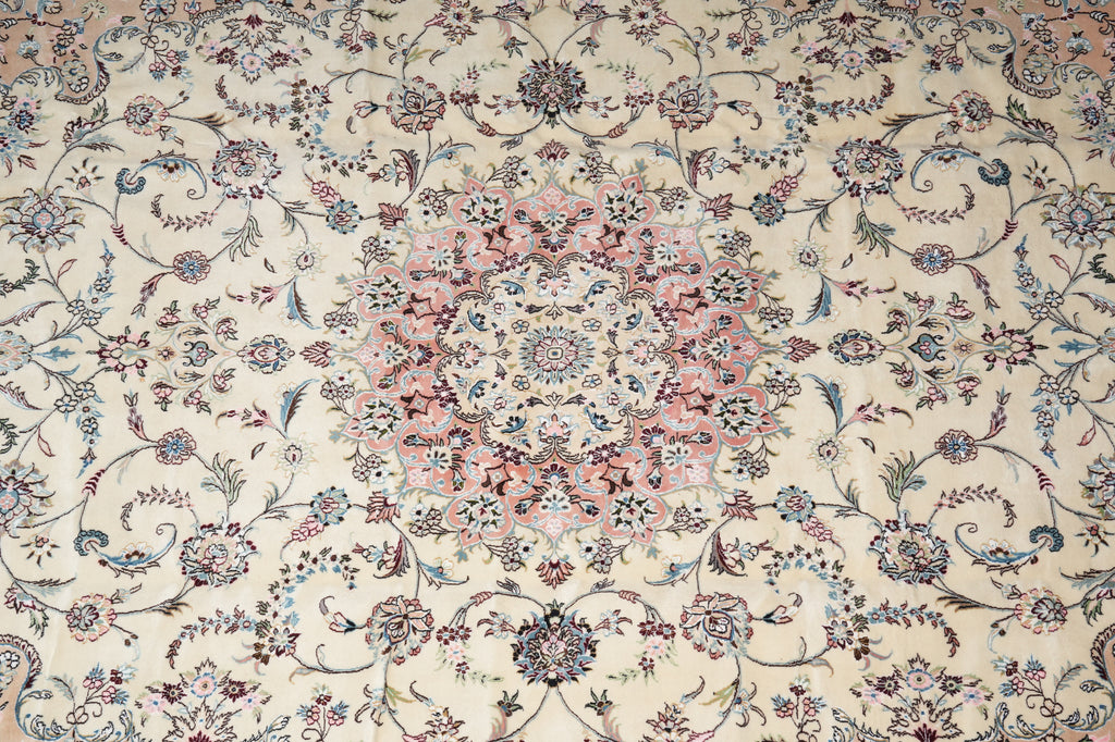 13 x 19.6 Authentic Persian high Quality Wool and Silk Tabriz Rug 400 KPSI Iran #PIX-771