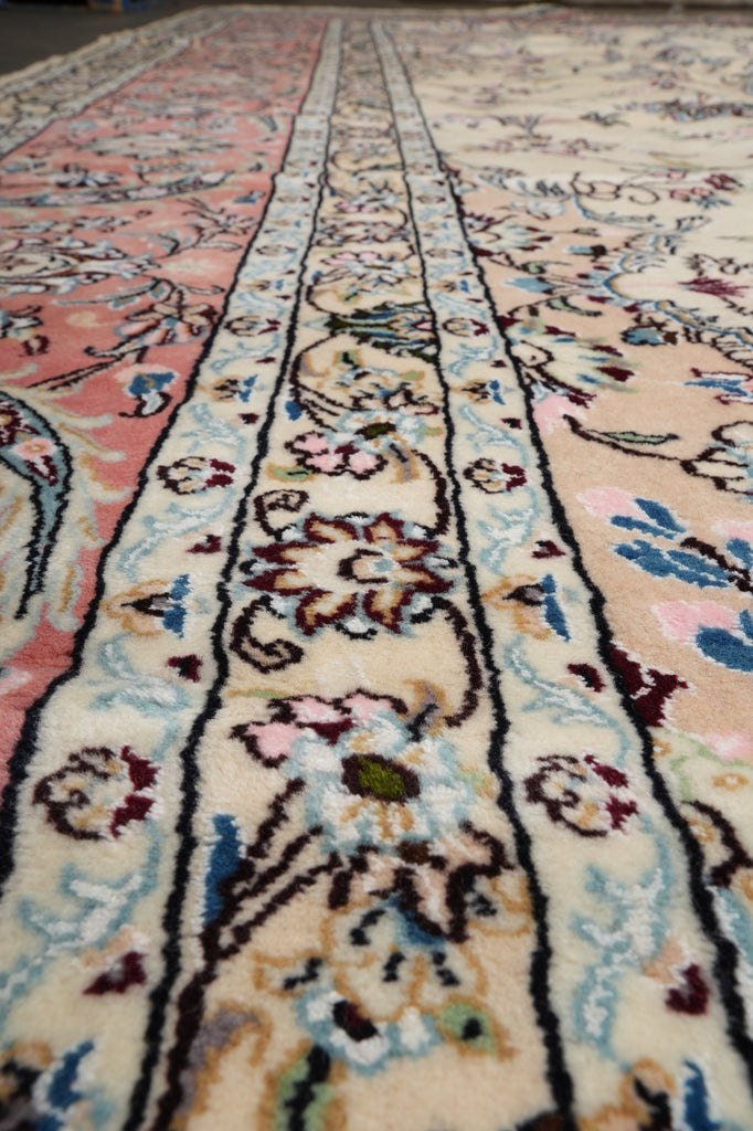 13 x 19.6 Authentic Persian high Quality Wool and Silk Tabriz Rug 400 KPSI Iran #PIX-771