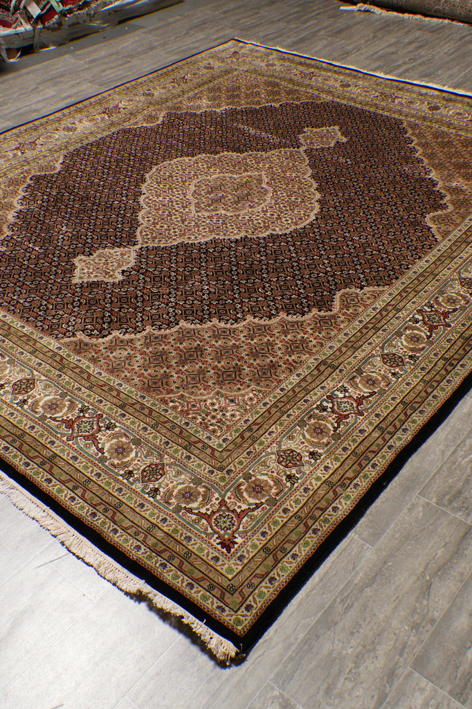 8.2 x 10.2 Tabriz Mahi Handmade Wool And Silk Quality Rug #F-4475