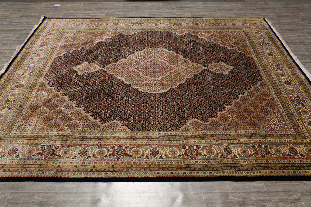 8.2 x 10.2 Tabriz Mahi Handmade Wool And Silk Quality Rug #F-4475