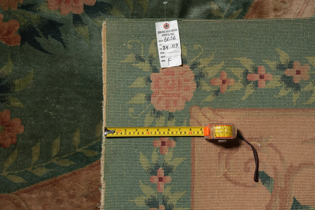 8.4 x 11.7 Art Deco Chinese Rug Green - view 14