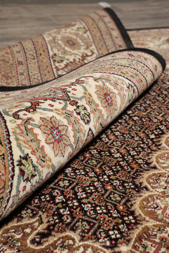 8 x 10.2 Black Tabriz Mahi Quality Handmade Rug #F-4476