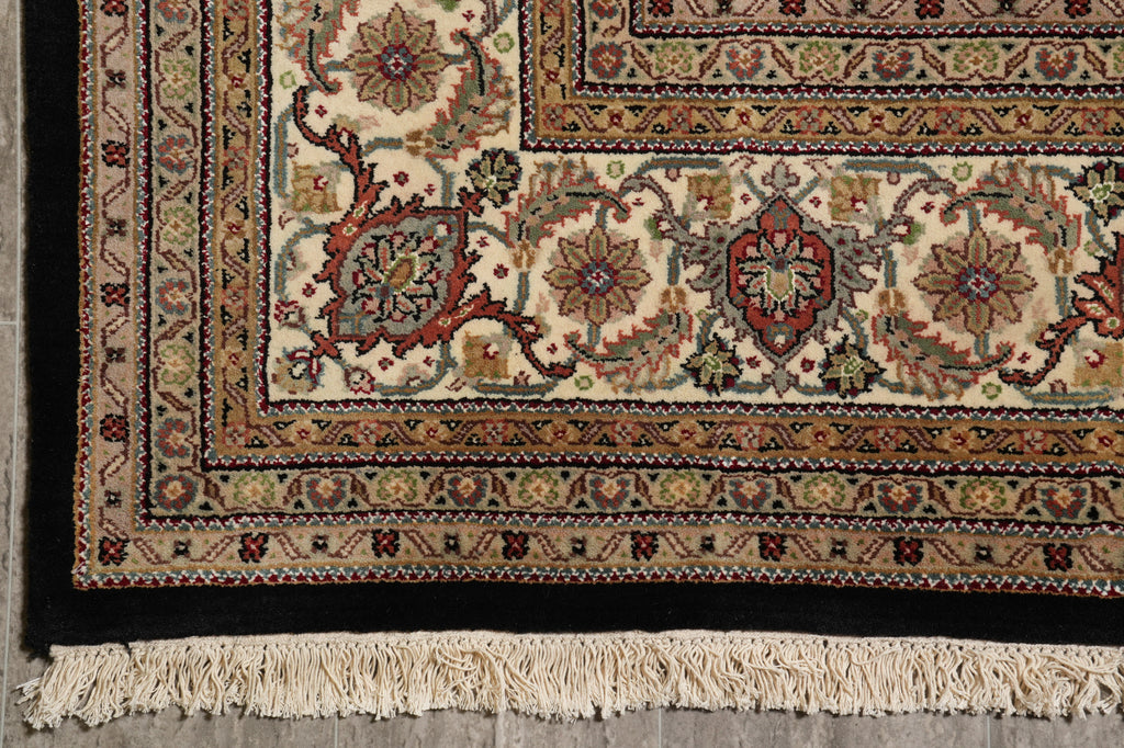 8 x 10.2 Black Tabriz Mahi Quality Handmade Rug #F-4476