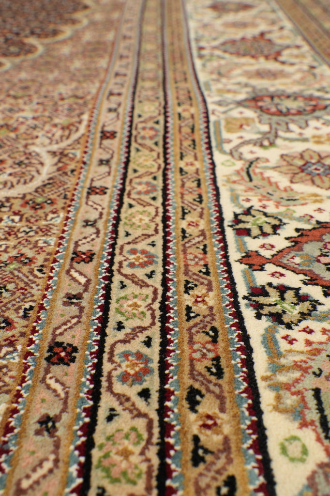 8 x 10.2 Black Tabriz Mahi Quality Handmade Rug #F-4476