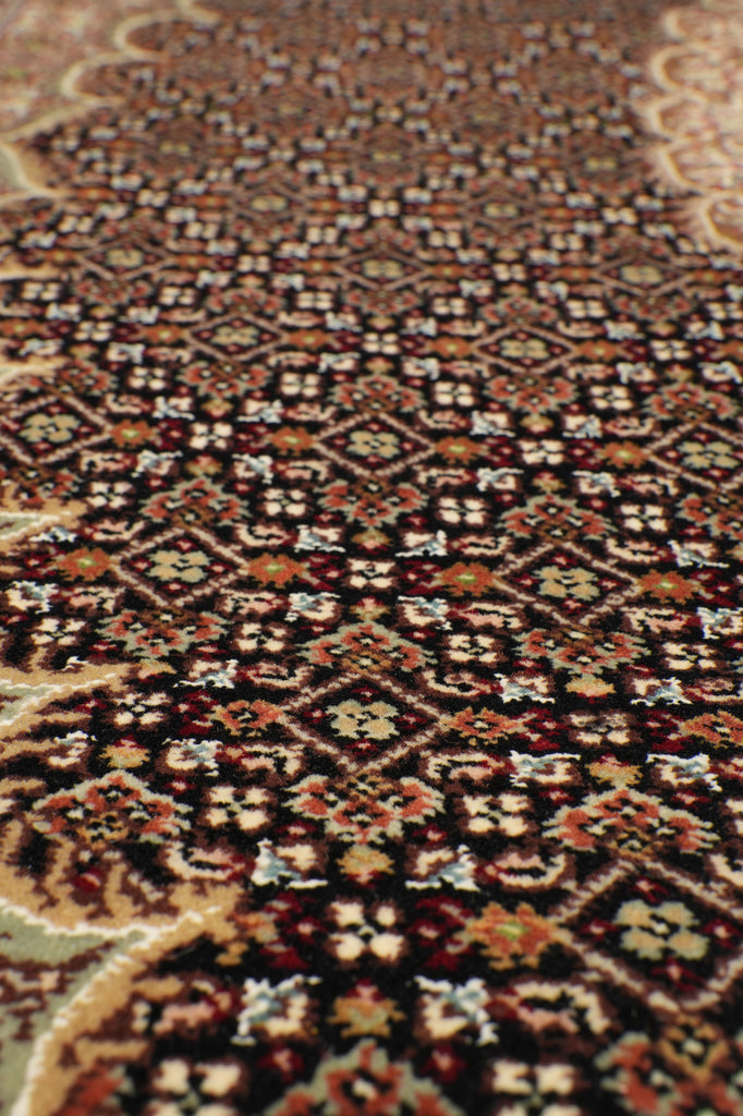 8 x 10.2 Black Tabriz Mahi Quality Handmade Rug #F-4476