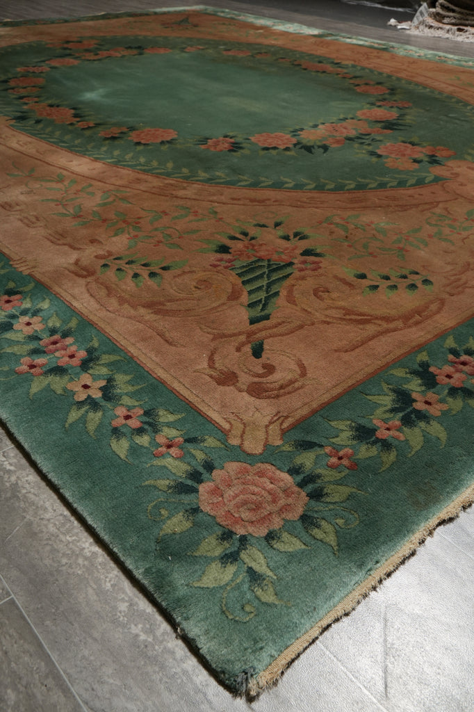 8.4 x 11.7 Art Deco Chinese Rug Green - view 6
