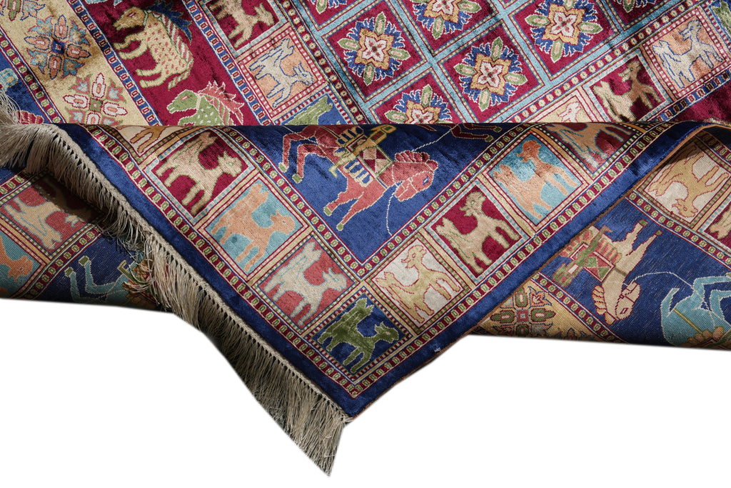 6 x 6 SQUARE SILK RUG HORSES #PIX-59118