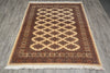 Load image into Gallery viewer, 4 x 6 Jaldar Bokhara Rug Geormetric Soft Natural Wool Hand-Knotted #B-78166