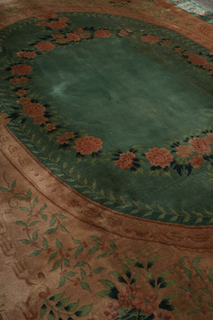 8.4 x 11.7 Art Deco Chinese Rug Green - view 7