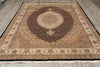 Load image into Gallery viewer, 8 x 10.2 Black Tabriz Mahi Quality Handmade Rug #F-4476