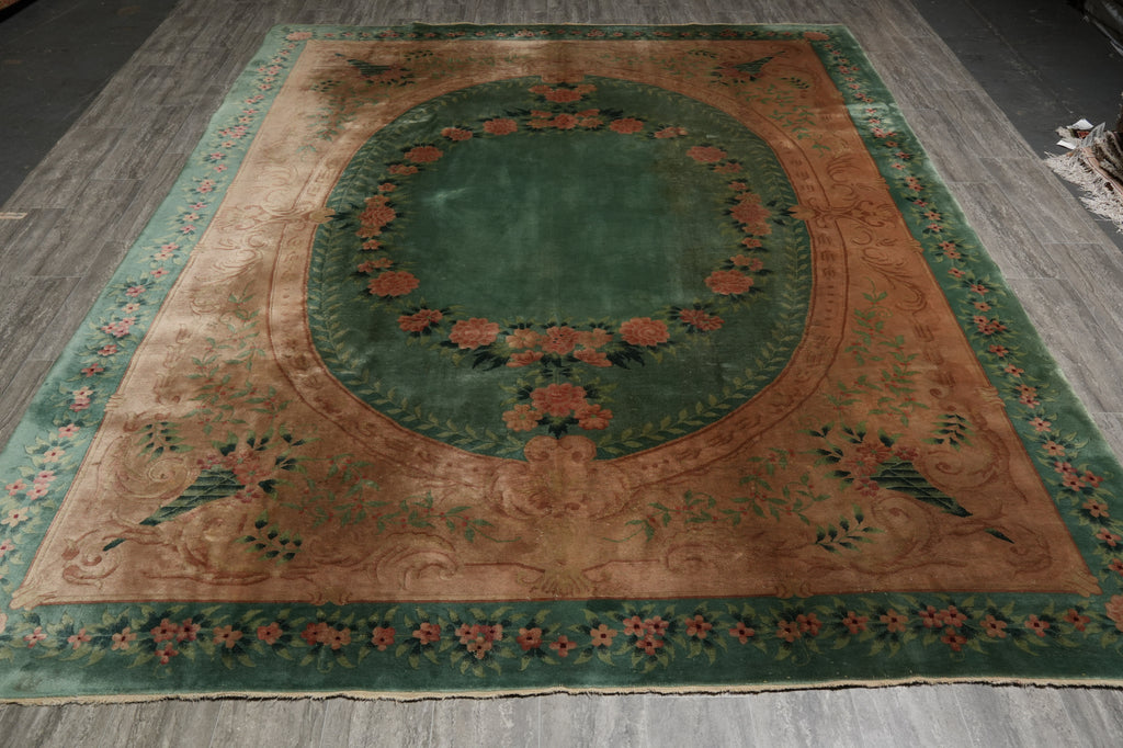 8.4 x 11.7 Art Deco Chinese Rug Green - view 3