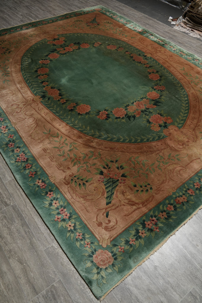 8.4 x 11.7 Art Deco Chinese Rug Green - view 4