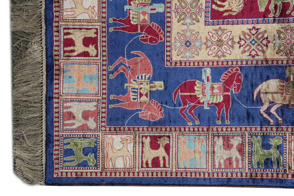 6 x 6 SQUARE SILK RUG HORSES #PIX-59118
