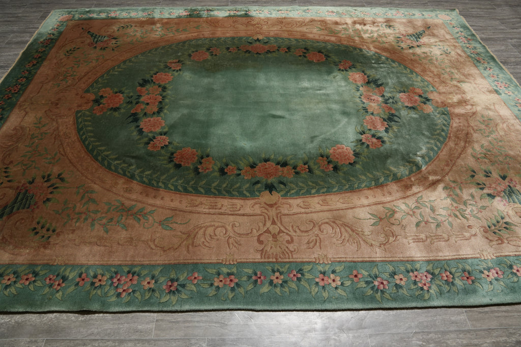 8.4 x 11.7 Art Deco Chinese Rug Green - view 5