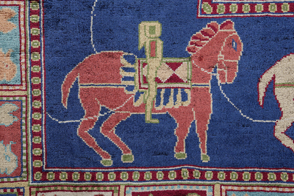 6 x 6 SQUARE SILK RUG HORSES #PIX-59118