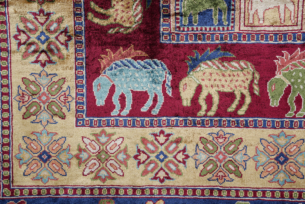 6 x 6 SQUARE SILK RUG HORSES #PIX-59118