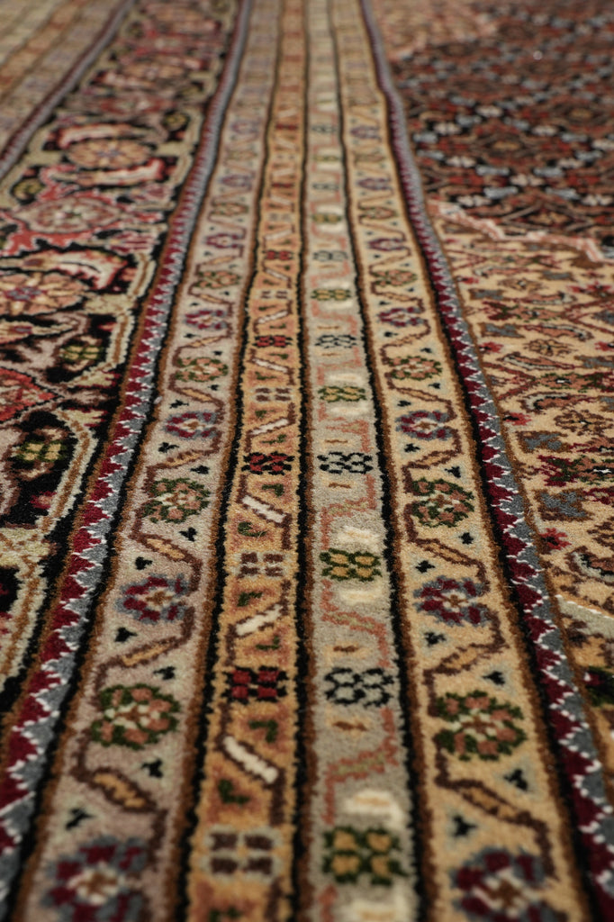 8.1 x 10.1 Black High Quality Wool And Silk Hand-Knotted Area Rug #F-4477