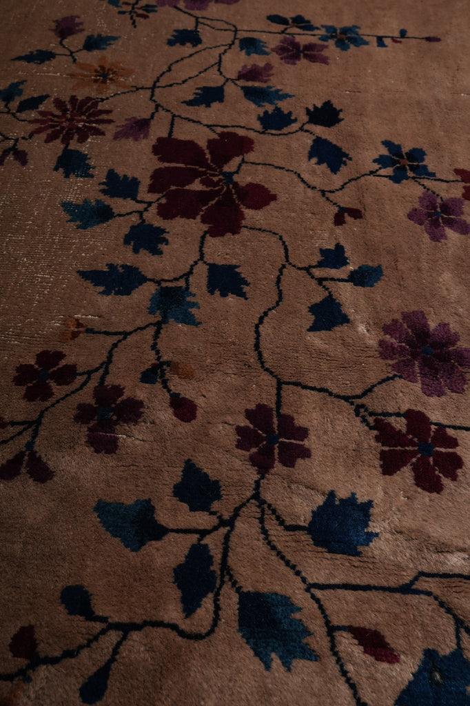 11.3 x 14.2 Art Deco Pattern Hand-Knotted Chinese Rug 1930's #F-6210