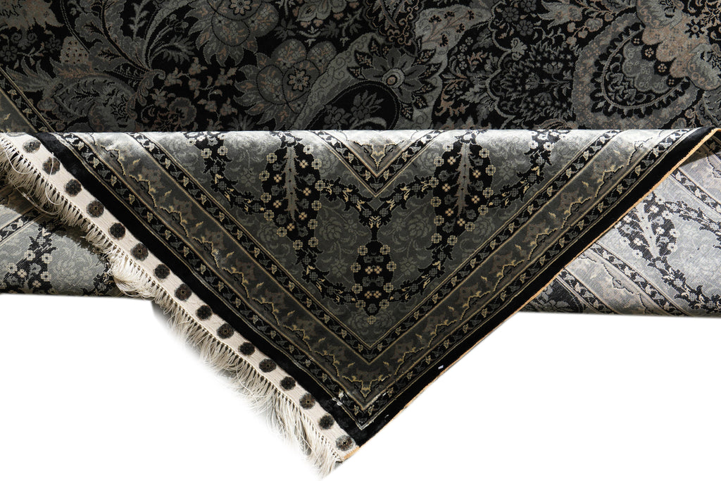 6 x 9 BLACK SILK RUG  #PIX-58673