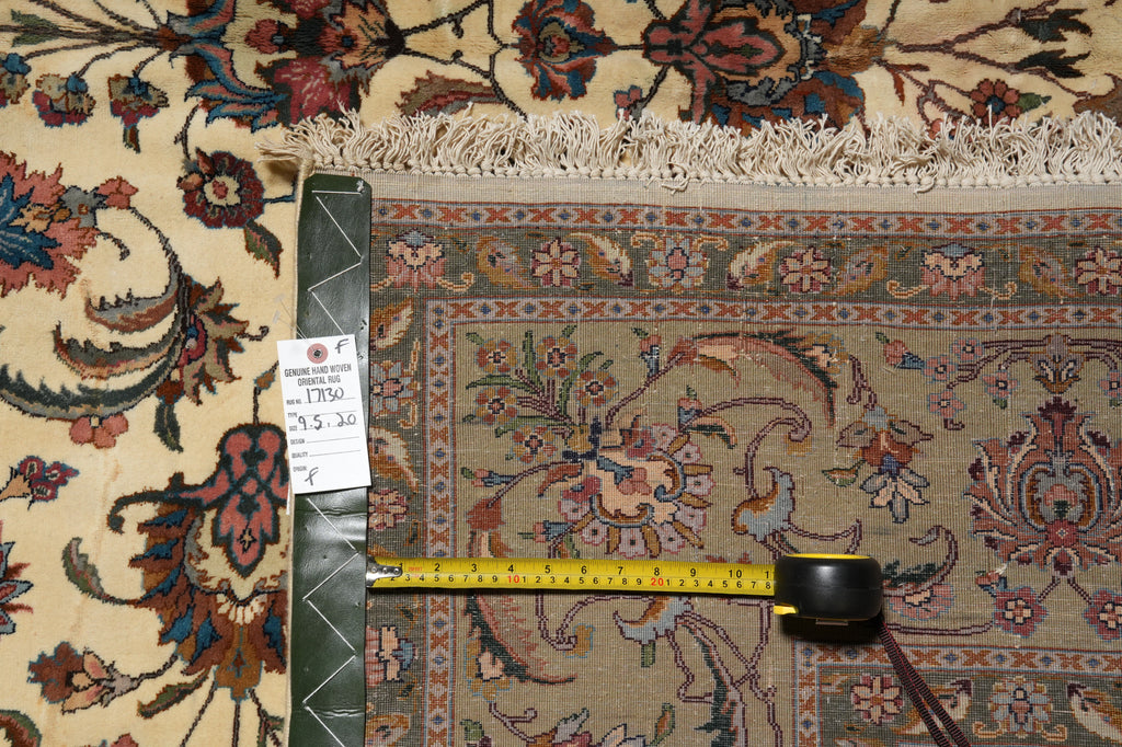 9.5 x 20 Unusual Size Authentic Heigh Quality Persian Tabriz Rug 400 KPSI Iran #PIX-17130