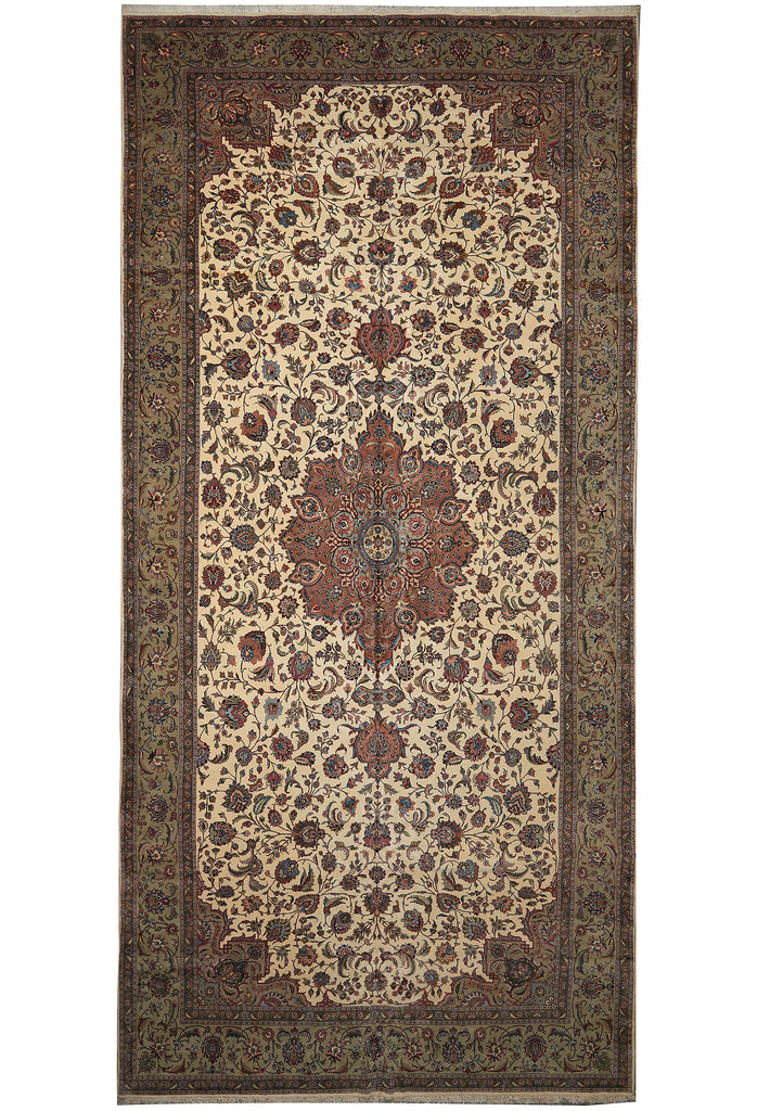 9.5 x 20 Unusual Size Authentic Heigh Quality Persian Tabriz Rug 400 KPSI Iran #PIX-17130