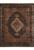 Load image into Gallery viewer, 8.2 x 10.2 Earthy Black High Quality Wool and Silk Tabriz Mahi Handmade Carpet #F-4478