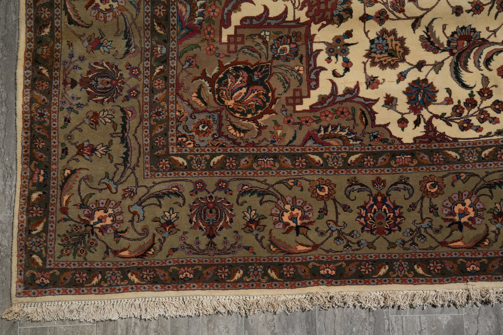 9.5 x 20 Unusual Size Authentic Heigh Quality Persian Tabriz Rug 400 KPSI Iran #PIX-17130