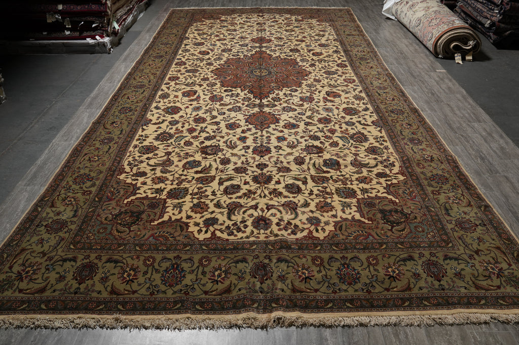 9.5 x 20 Unusual Size Authentic Heigh Quality Persian Tabriz Rug 400 KPSI Iran #PIX-17130