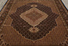 Load image into Gallery viewer, 8.2 x 10.2 Earthy Black High Quality Wool and Silk Tabriz Mahi Handmade Carpet #F-4478