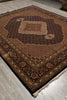 Load image into Gallery viewer, 8.2 x 10.2 Earthy Black High Quality Wool and Silk Tabriz Mahi Handmade Carpet #F-4478