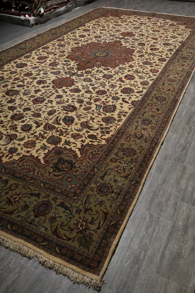 9.5 x 20 Unusual Size Authentic Heigh Quality Persian Tabriz Rug 400 KPSI Iran #PIX-17130