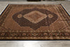 Load image into Gallery viewer, 8.2 x 10.2 Earthy Black High Quality Wool and Silk Tabriz Mahi Handmade Carpet #F-4478