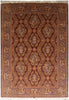 Load image into Gallery viewer, 6 x 9 Hand-Knotted Bamboo Silk Carpet Rust Gold