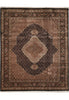 Load image into Gallery viewer, 8.3 x 9.8 beautiful Quality Wool and Silk Handmade Area Rug Tabriz Mahi Black #F-4479