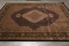 Load image into Gallery viewer, 8.3 x 9.8 beautiful Quality Wool and Silk Handmade Area Rug Tabriz Mahi Black #F-4479