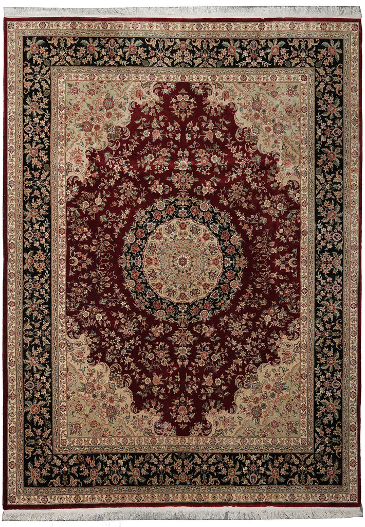 7.7 x 10 Gorgeous Quality Wool and Silk Hand-Knotted SinoTabriz Rug #F-3122