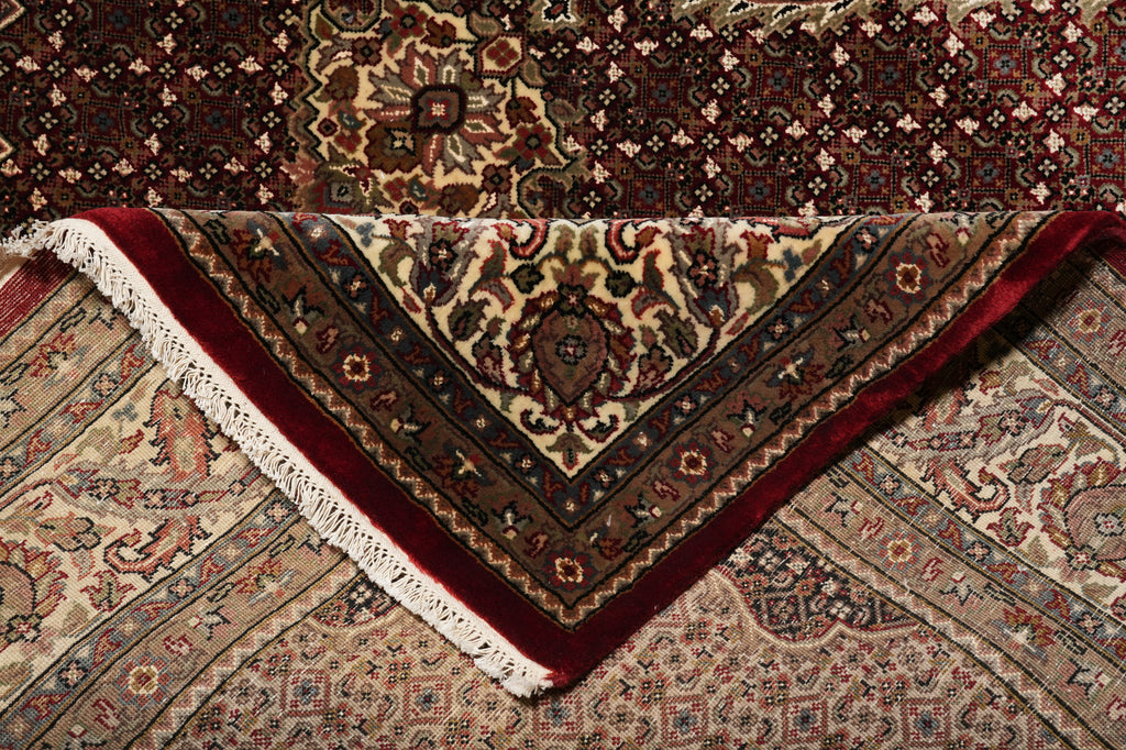 6.6 x 9.8 Quality Handmade Wool and Silk Tabriz Mahi Ruby Burgundy #F-4481