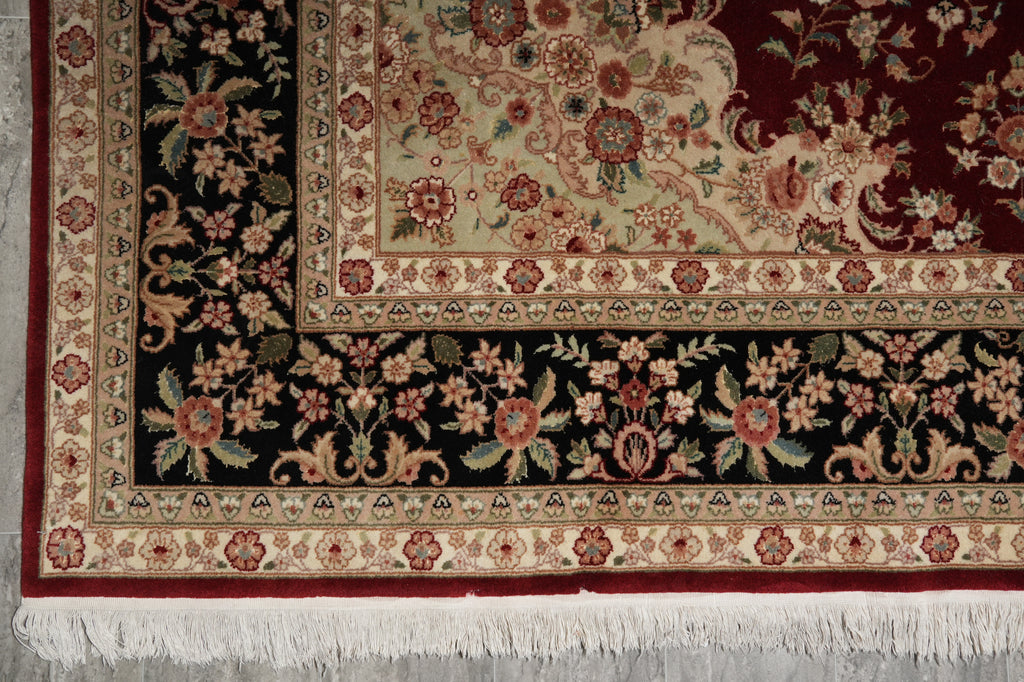 7.7 x 10 Gorgeous Quality Wool and Silk Hand-Knotted SinoTabriz Rug #F-3122