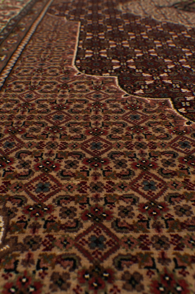 6.6 x 9.8 Quality Handmade Wool and Silk Tabriz Mahi Ruby Burgundy #F-4481