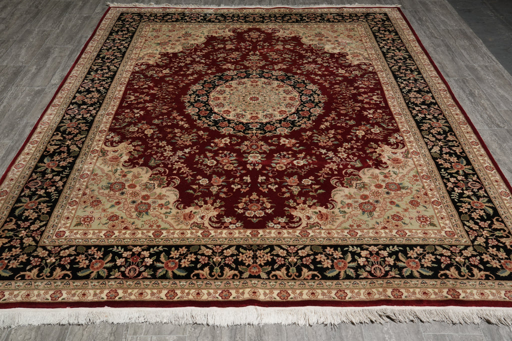 7.7 x 10 Gorgeous Quality Wool and Silk Hand-Knotted SinoTabriz Rug #F-3122