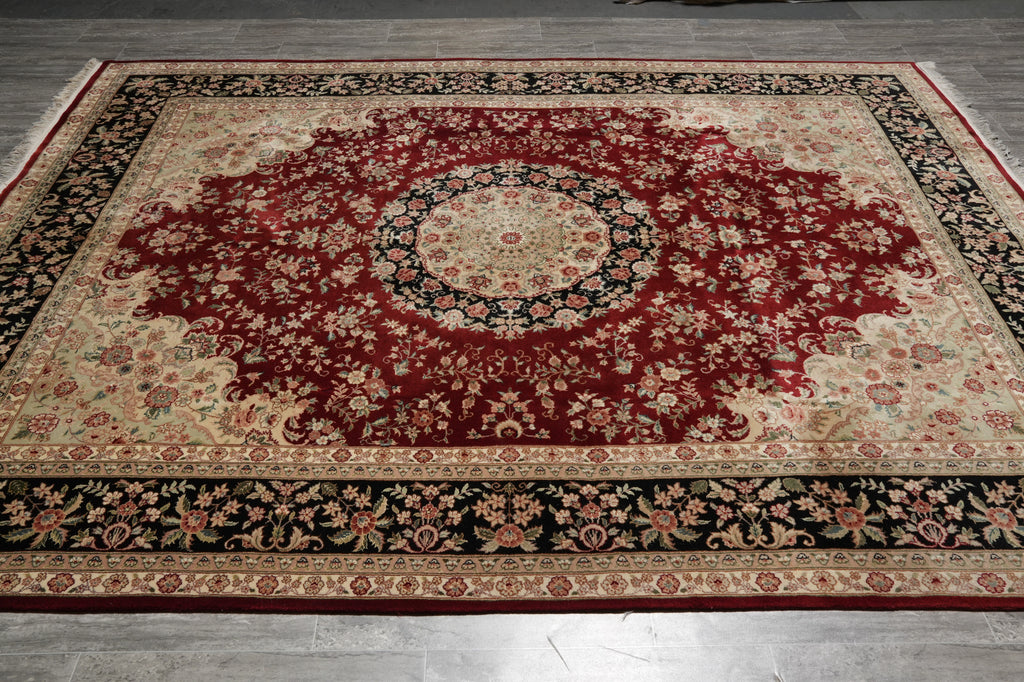 7.7 x 10 Gorgeous Quality Wool and Silk Hand-Knotted SinoTabriz Rug #F-3122
